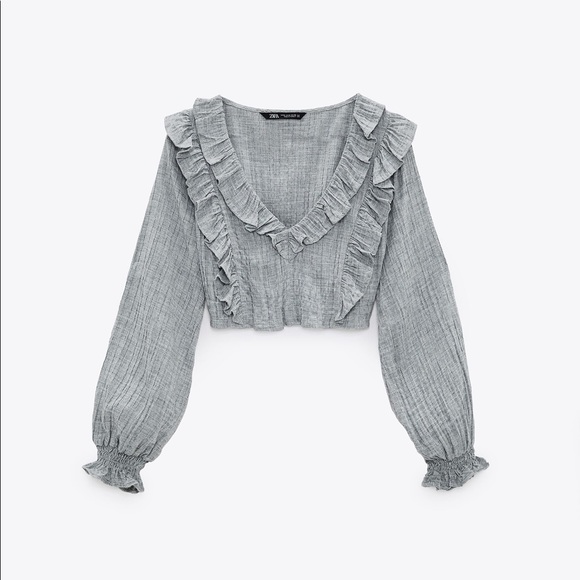 Zara Tops - ZARA RUFFLE CROP TOP